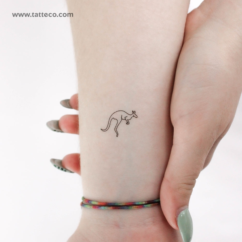 Tatuaje temporal de canguro - Juego de 3