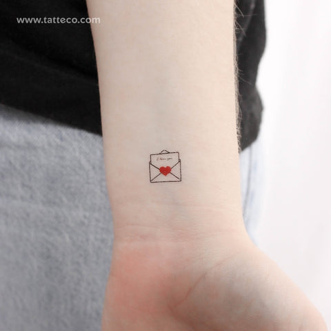 Open Love Letter Temporary Tattoo - Set of 3