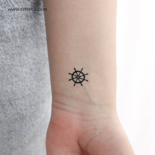 Ship Wheel Temporary Tattoo - Set of 3