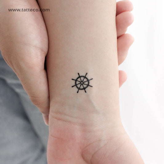 Ship Wheel Temporary Tattoo - Set of 3
