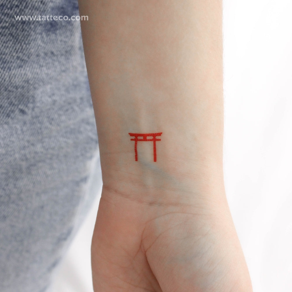Shinto Shrine Temporary Tattoo - Set of 3