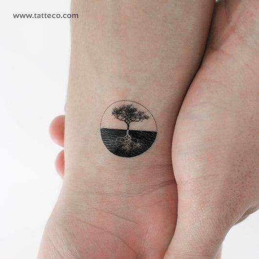 Tatuaje temporal doble del árbol de la vida (juego de 3)