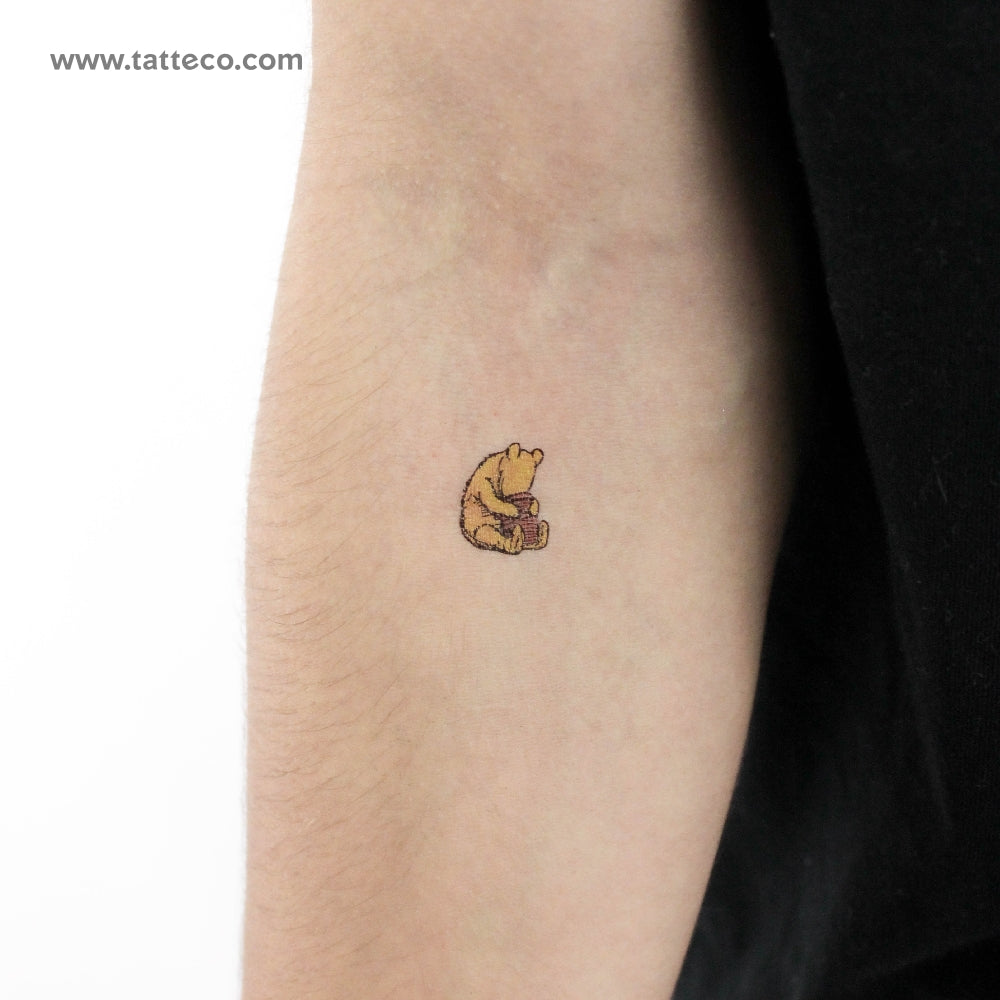 Tatuaje temporal clásico de Winnie the Pooh y miel (juego de 3)