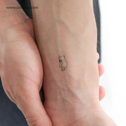 Tiny Winnie-the-Pooh Temporary Tattoo - Set of 3