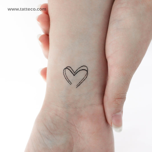 Tatuaje temporal de doble corazón - Juego de 3