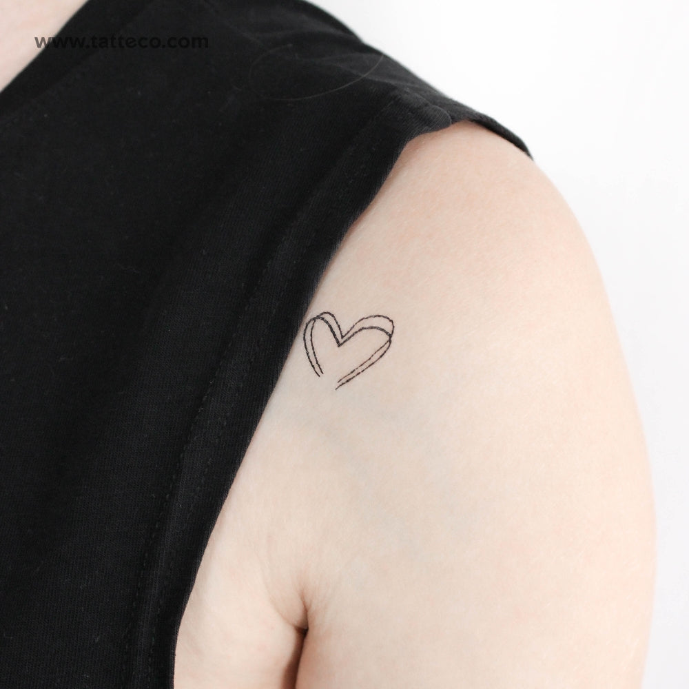 Double Heart Temporary Tattoo - Set of 3