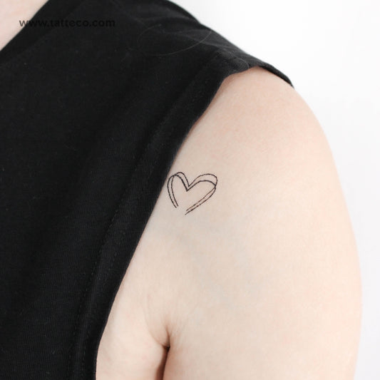 Tatuaje temporal de doble corazón - Juego de 3