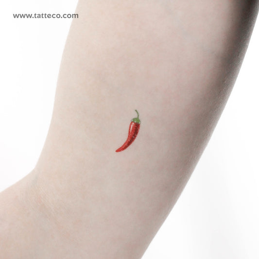 Tatuaje temporal de chile picante - Juego de 3
