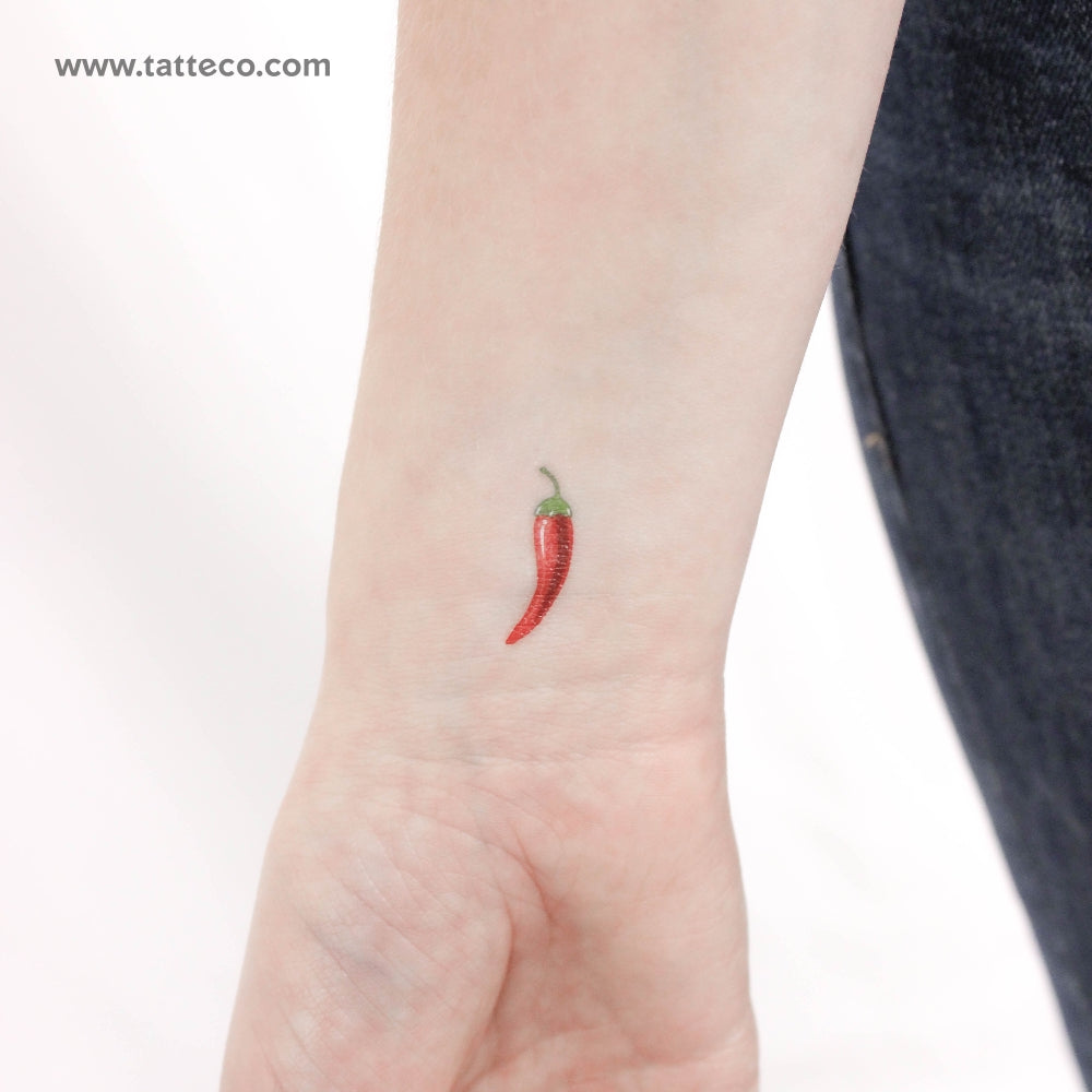Chili Pepper Temporary Tattoo - Set of 3