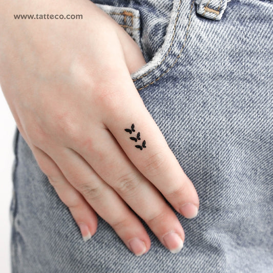 Three Tiny Butterflies Temporary Tattoo - Set of 3