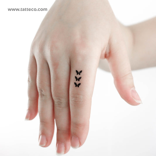 Three Tiny Butterflies Temporary Tattoo - Set of 3