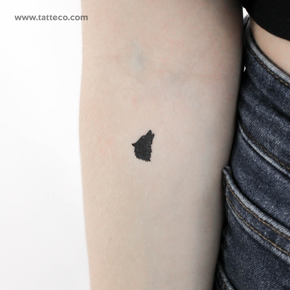 Wolf Head Temporary Tattoo - Set of 3
