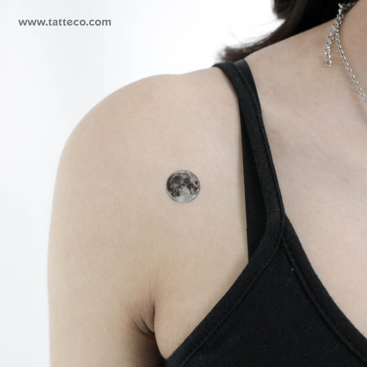 Tatuaje temporal de luna llena diminuta - Juego de 3
