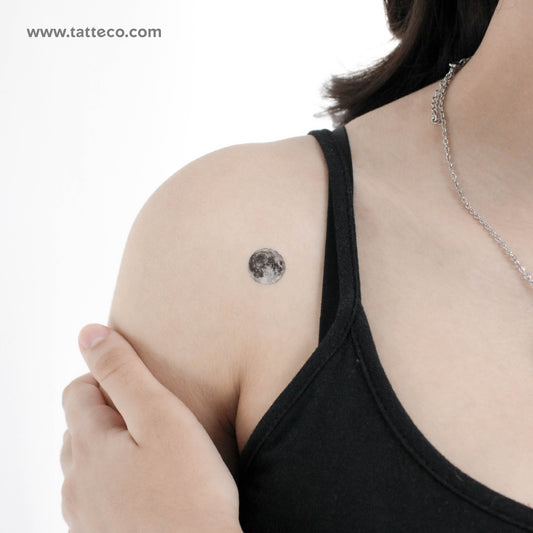 Tatuaje temporal de luna llena diminuta - Juego de 3