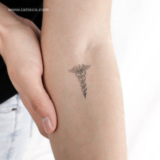 Caduceus Temporary Tattoo - Set of 3