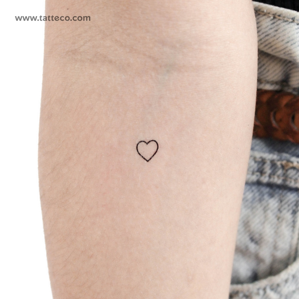 Tiny Heart Outline Temporary Tattoo - Set of 3