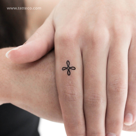 Tiny Bowen Knot Temporary Tattoo - Set of 3