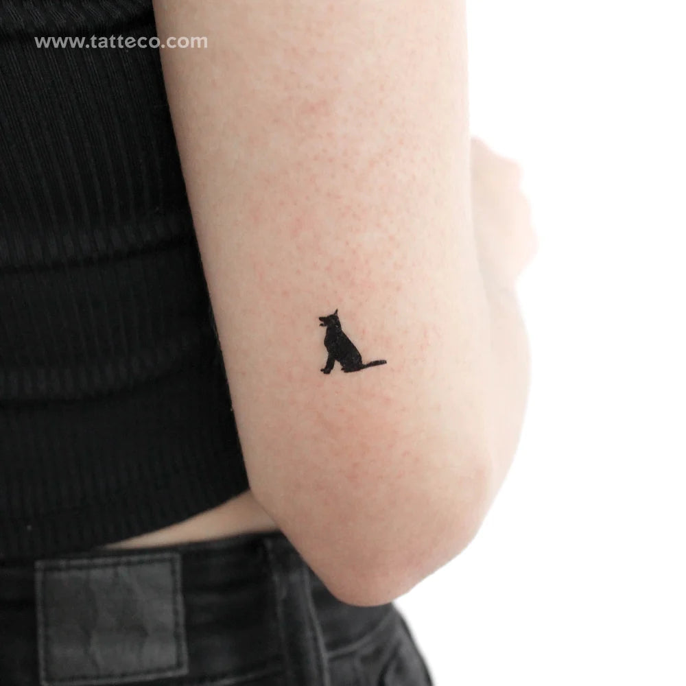 Tiny German Shepherd Temporary Tattoo - Set of 3