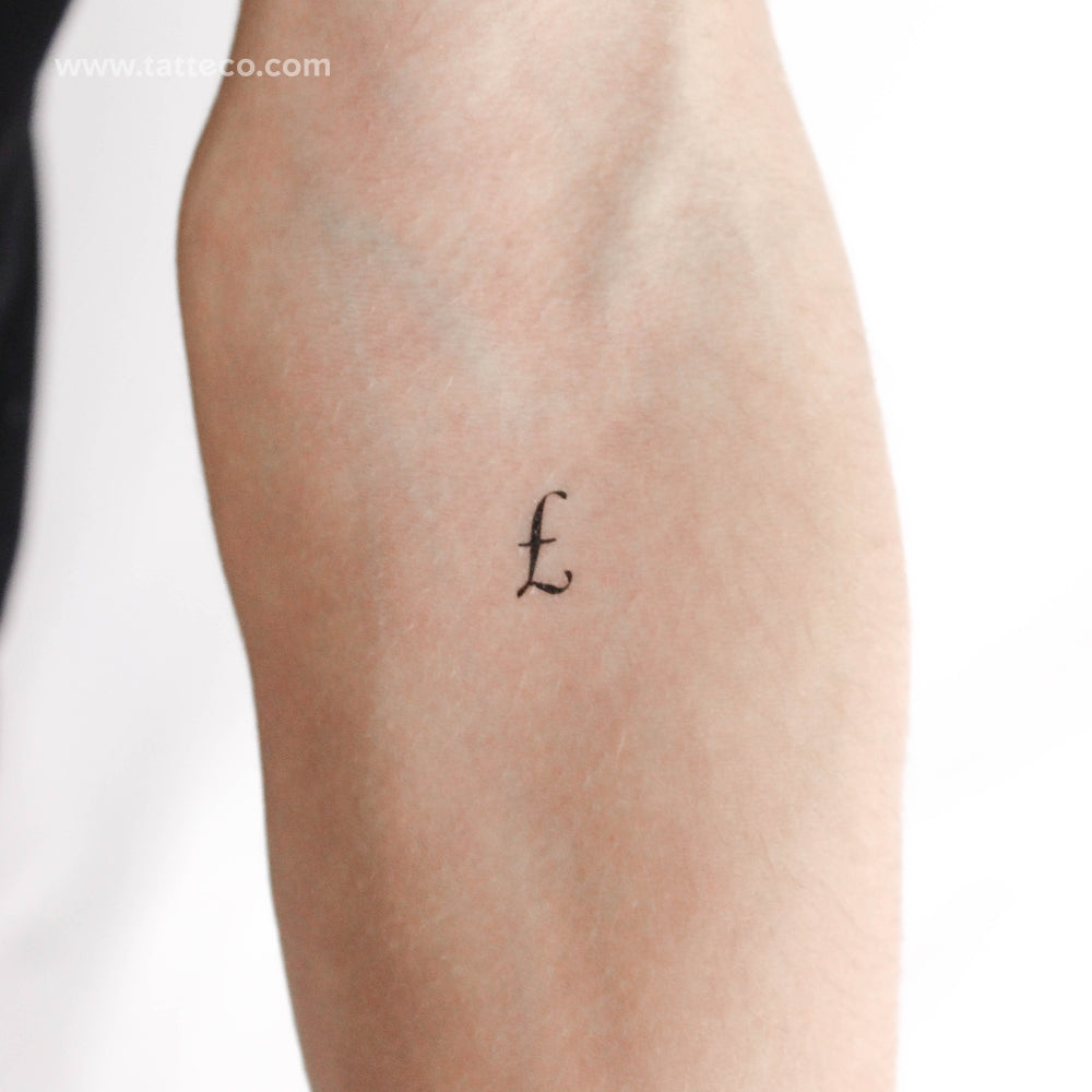 British Pound Sterling Sign Temporary Tattoo - Set of 3