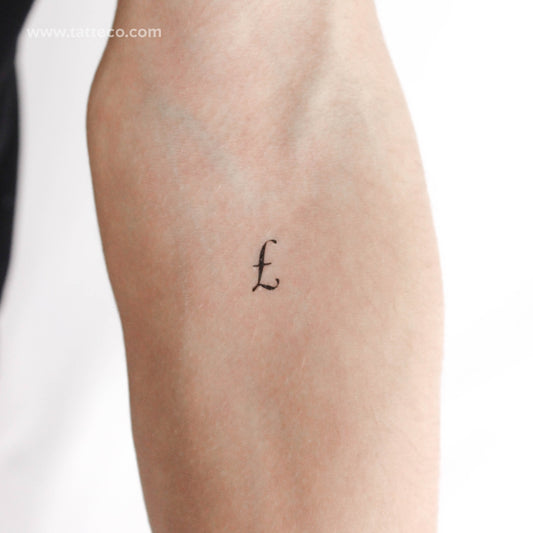 British Pound Sterling Sign Temporary Tattoo - Set of 3
