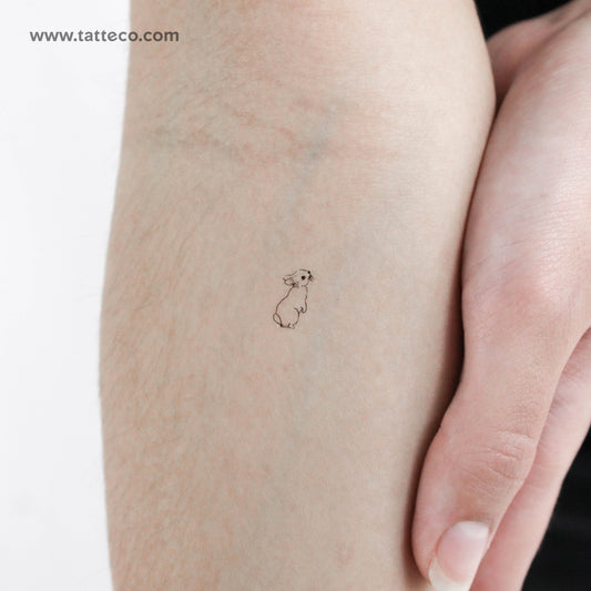 Tiny Standing Rabbit Temporary Tattoo - Set of 3
