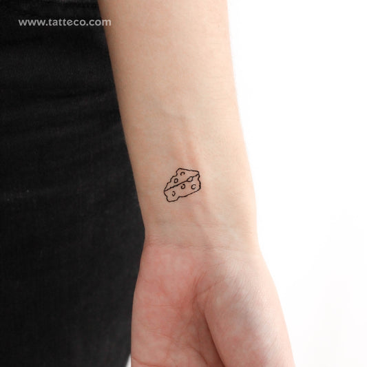 Tatuaje temporal minimalista de queso (juego de 3)