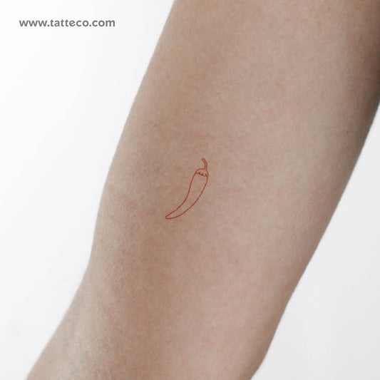 Tatuaje temporal de chile rojo - Juego de 3