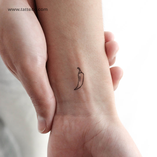Tatuaje temporal de chile de línea fina (juego de 3)
