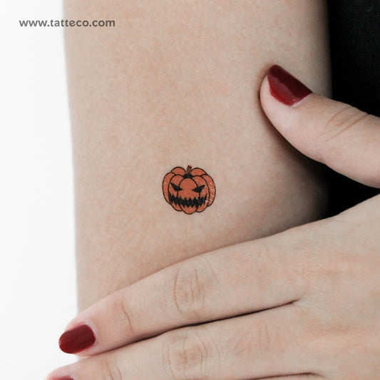 Jack-o'-Lantern Temporary Tattoo - Set of 3
