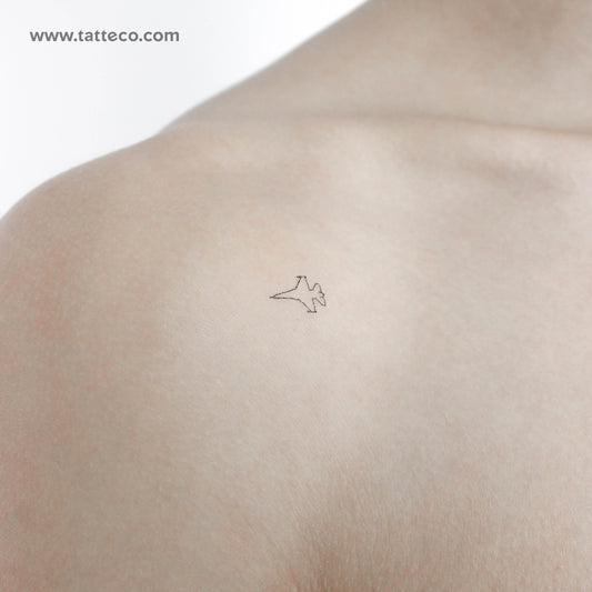 Tatuaje temporal de contorno de avión de combate (juego de 3)