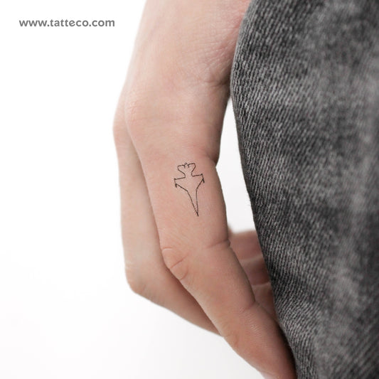 Tatuaje temporal de contorno de avión de combate (juego de 3)