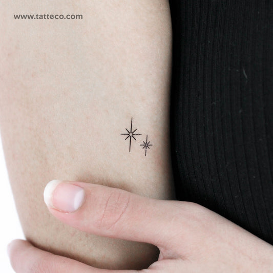 North Star Couple Temporary Tattoo - Set of 3