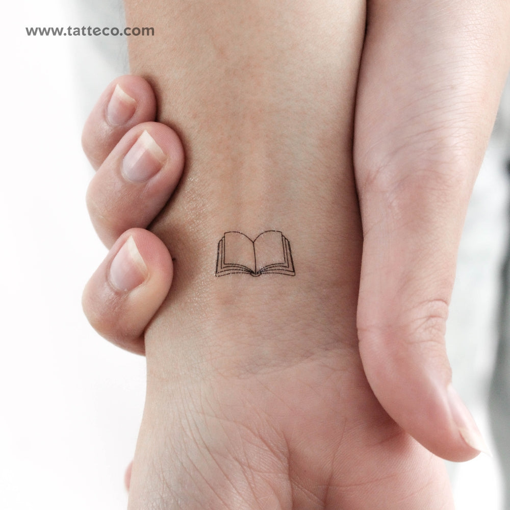 Open Book Temporary Tattoo - Set of 3