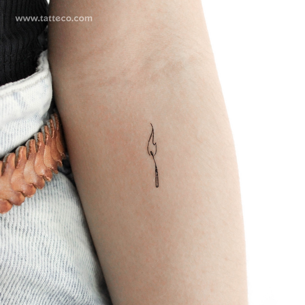 Burning Matchstick Temporary Tattoo - Set of 3