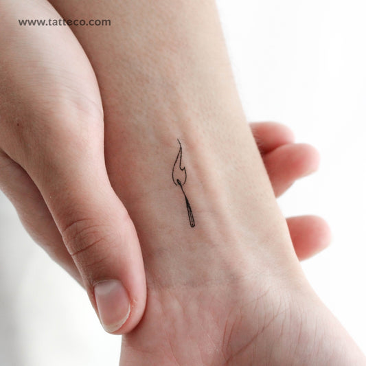 Burning Matchstick Temporary Tattoo - Set of 3