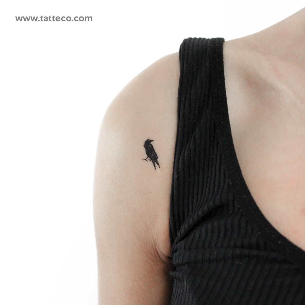 Crow Temporary Tattoo - Set of 3