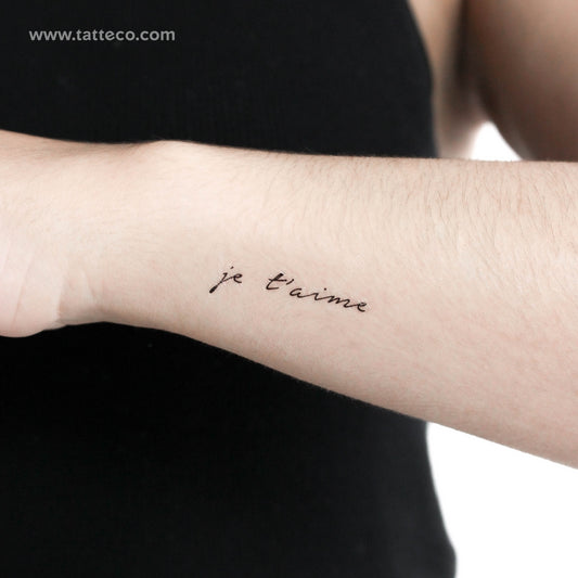 Je T'aime Temporary Tattoo - Set of 3