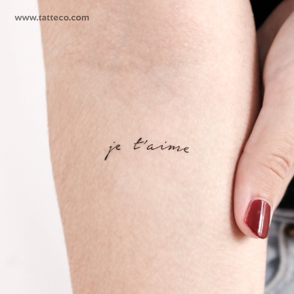 Tatuaje temporal "Je T'aime" - Juego de 3