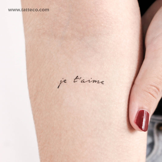 Je T'aime Temporary Tattoo - Set of 3