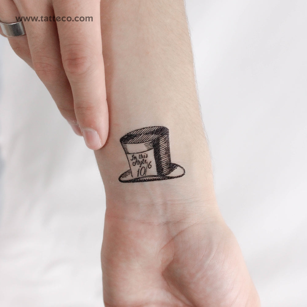 Mad Hatter's Hat Temporary Tattoo - Set of 3