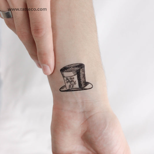 Mad Hatter's Hat Temporary Tattoo - Set of 3