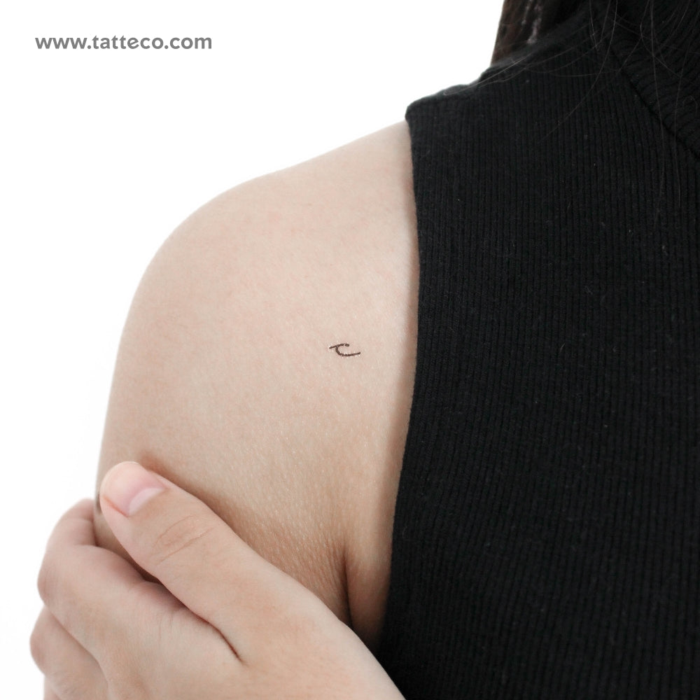 C Handwritten Letter Temporary Tattoo - Set of 3
