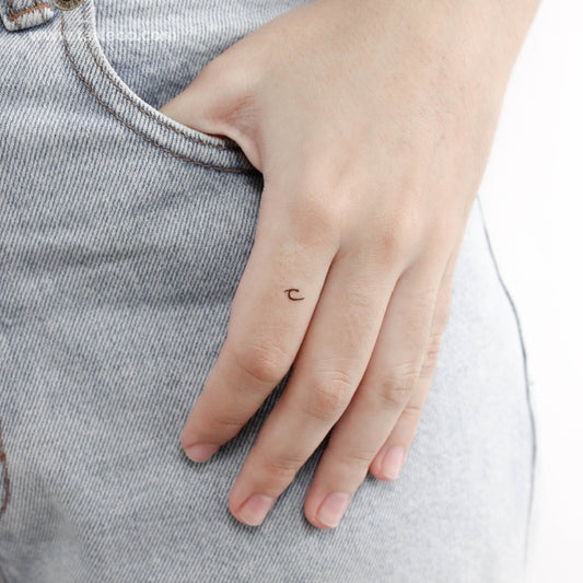 C Handwritten Letter Temporary Tattoo - Set of 3