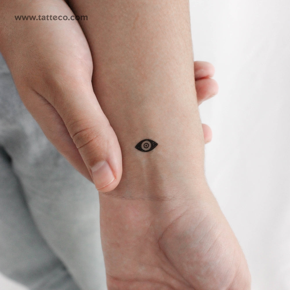Tatuaje temporal de ojo de Nazar negro - Juego de 3