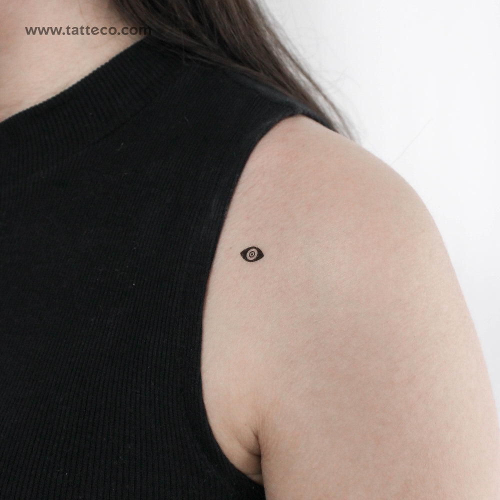 Tatuaje temporal de ojo de Nazar negro - Juego de 3