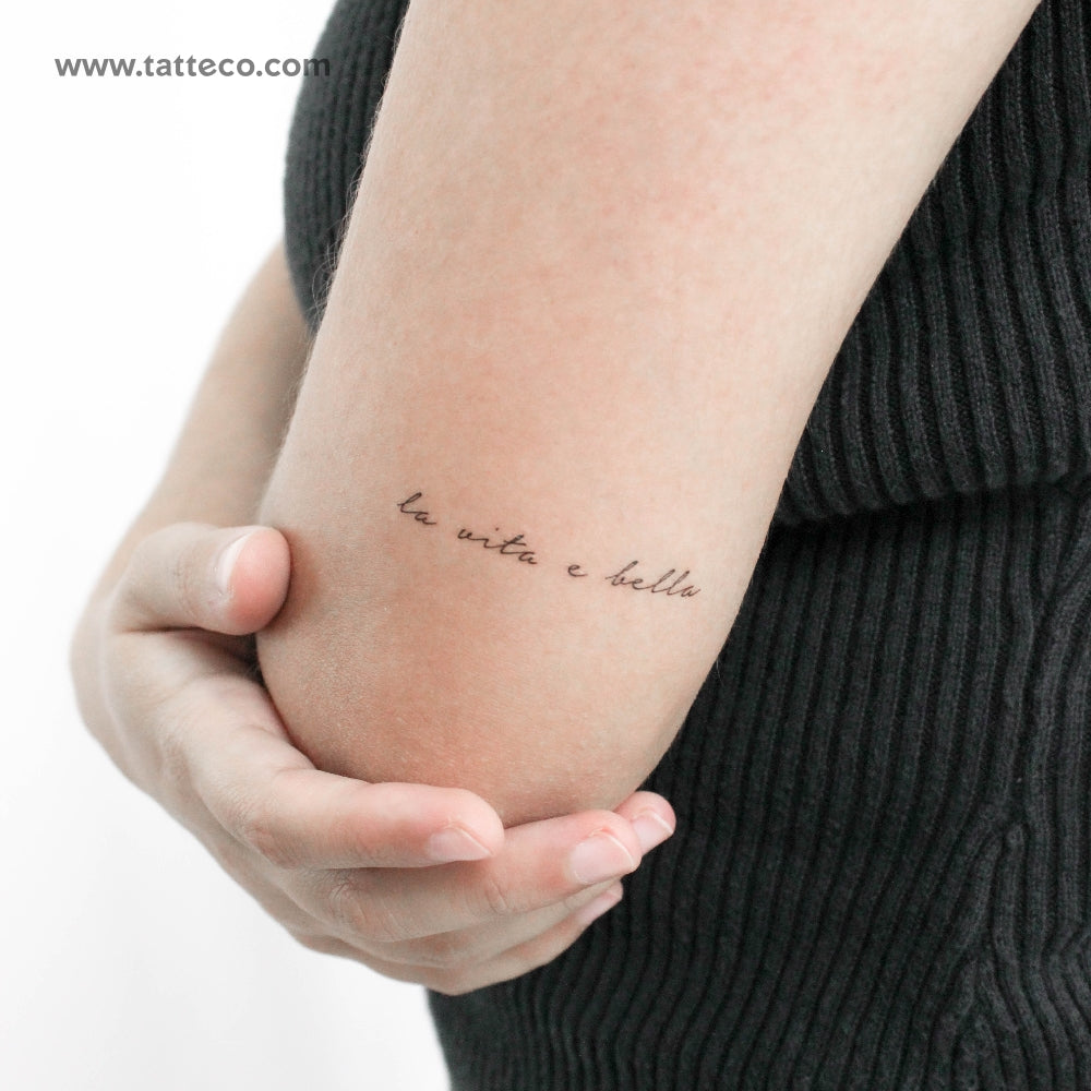 La Vita E Bella Temporary Tattoo - Set of 3