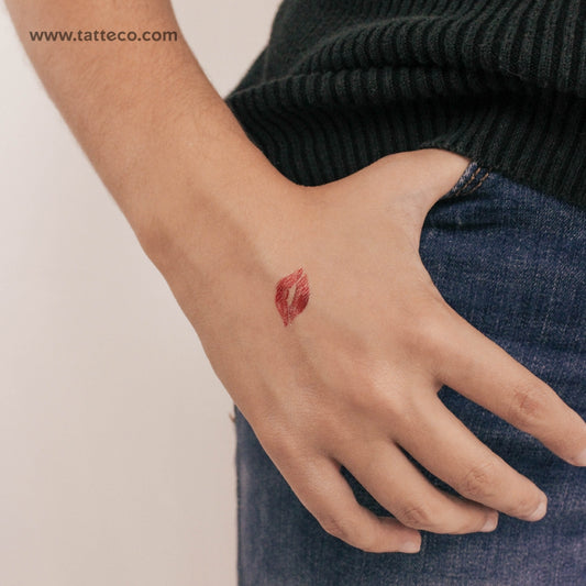 Tatuaje temporal de beso pequeño - Juego de 3