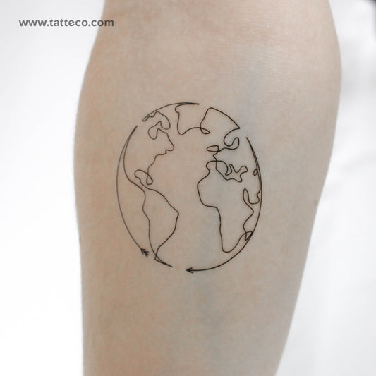 Tatuaje temporal de flecha terrestre de una sola línea de Cagri Durmaz (juego de 3)