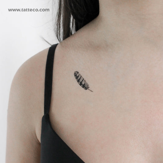Tatuaje temporal de pluma pequeña - Juego de 3