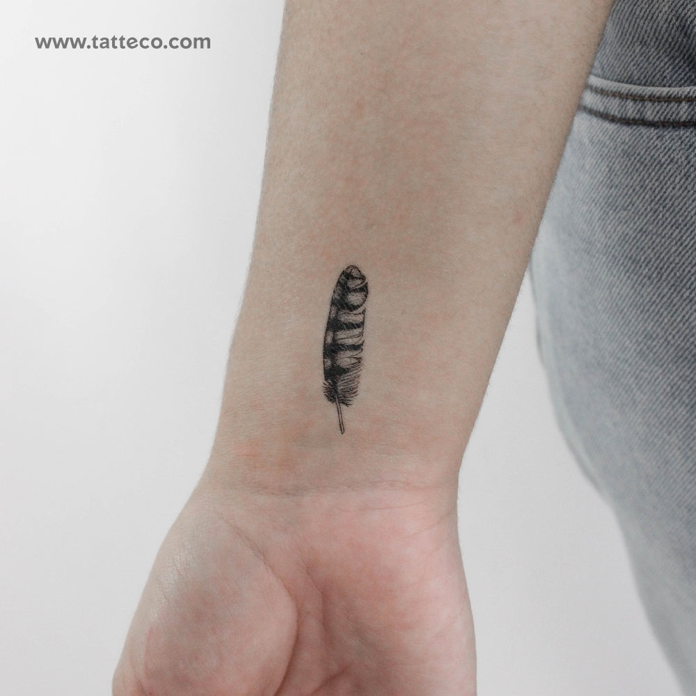 Tatuaje temporal de pluma pequeña - Juego de 3